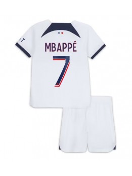 Paris Saint-Germain Kylian Mbappe #7 Auswärts Trikotsatz für Kinder 2023-24 Kurzarm (+ Kurze Hosen)